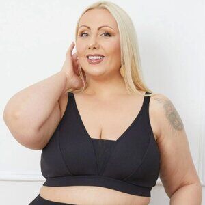 SNAG Everyday Ribbed Bra in Black Stretch Comfy - Size 4 Regular
